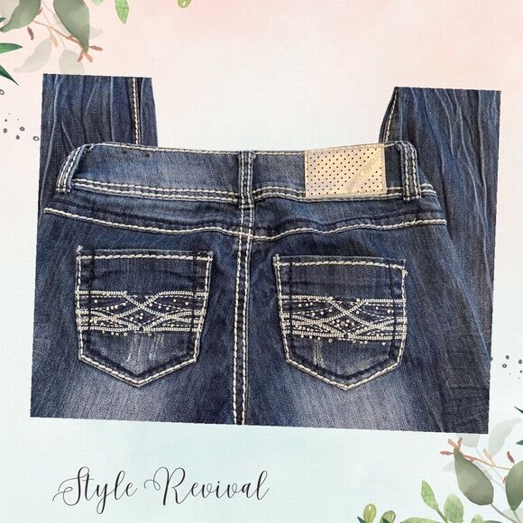 SALE✨ Almost Famous Y2K Distressed Skinny Dark Denim Jeans - Size 5 (JR) - Picture 3 of 7